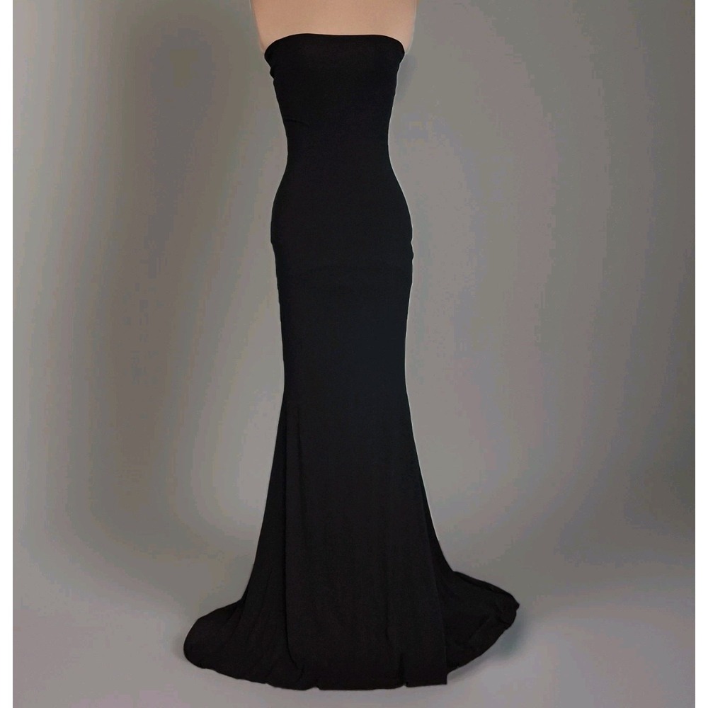 Nadia Tarr Womens Strapless Stretch Jersey Minimalist Mermaid Maxi Dress Gown M